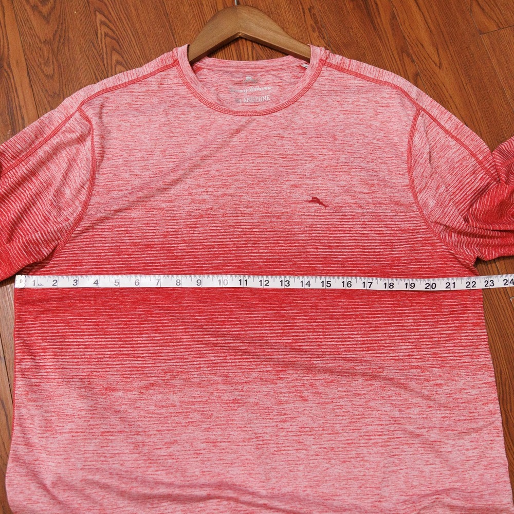 Tommy Bahama IslandZone Red Space Dye Ombre Long Sleeve Shirt Medium - Picture 6 of 10